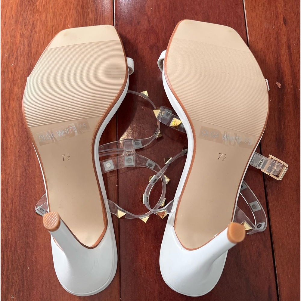 VICI Olga white gold studded heels. NEVER BEEN WORN! Size 7.5 - Picture 6 of 6